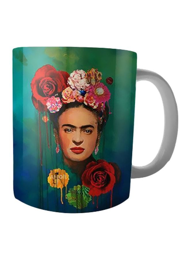 فاست برينت مج قهوة من السيراميك مزين بطبعة أخضر/بيج/أحمر Standard