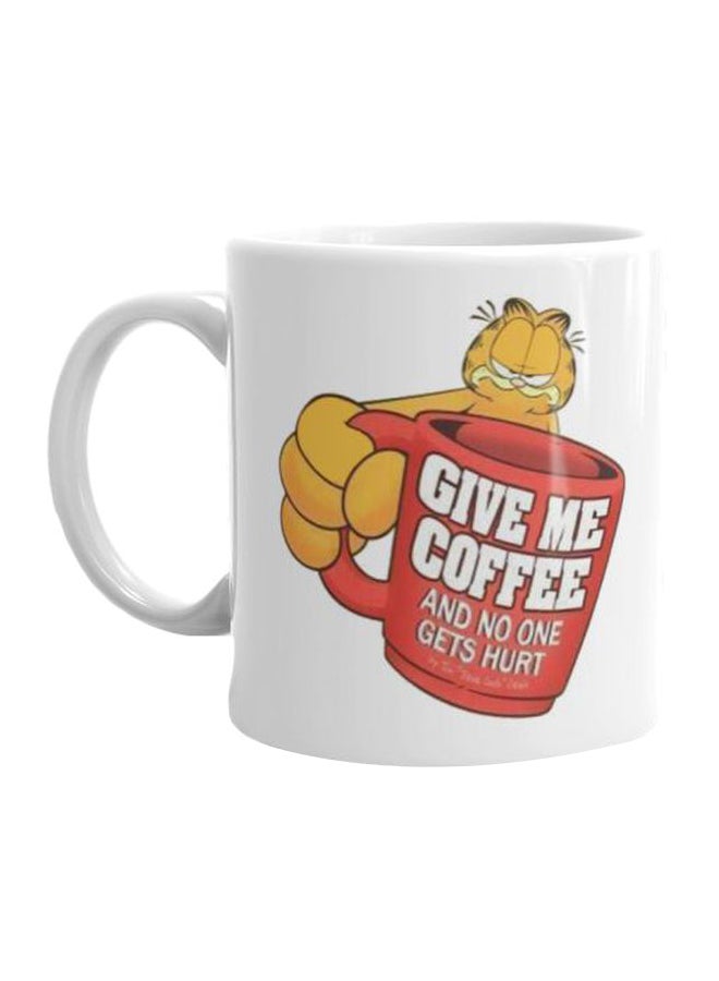 Garfield Printed Mug White/Red/Yellow