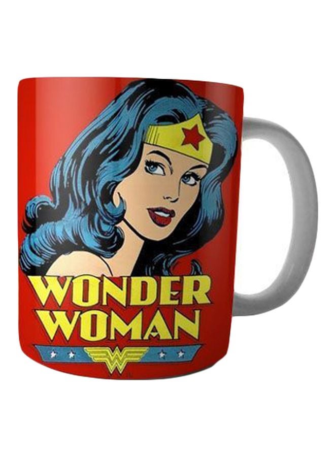 Fast Print Wonder Woman Coffee Mug Red/Yellow/Beige 350ml