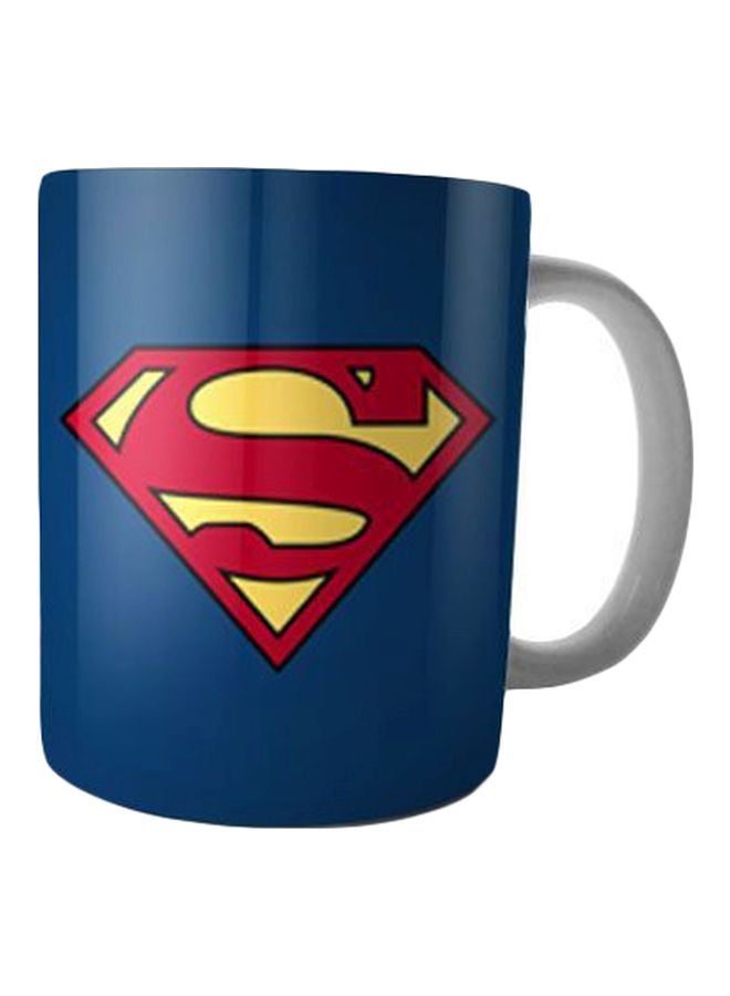 Fast Print Superman Printed Coffee Mug Blue/Yellow/Red 350ml 