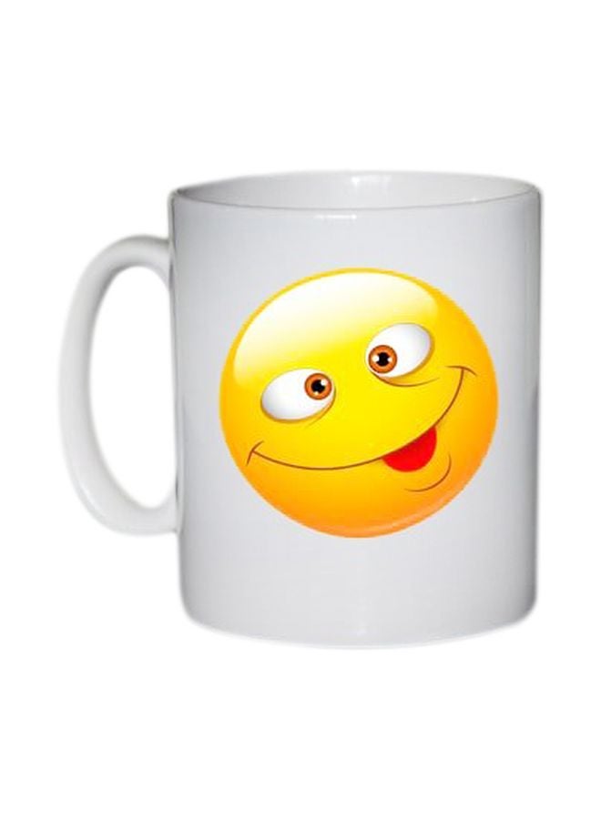 Printhouse - Emoji Printed Coffee Mug White/Yellow/Red Standard - Image 1