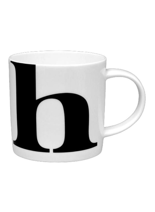 PH Alphabet H Printed Ceramic Mug White/Black 