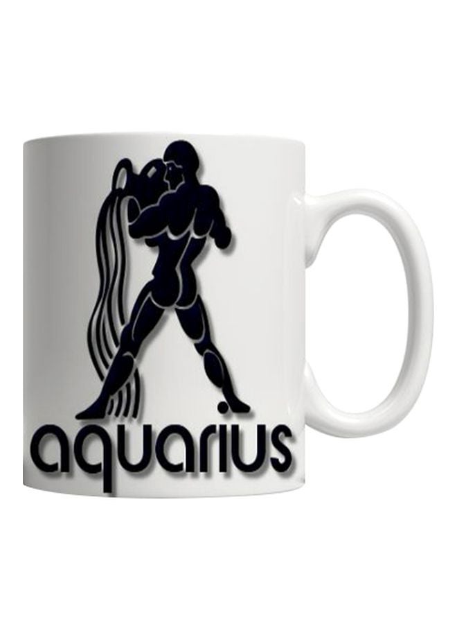 مج من السيراميك بطبعة رمادي/أسود