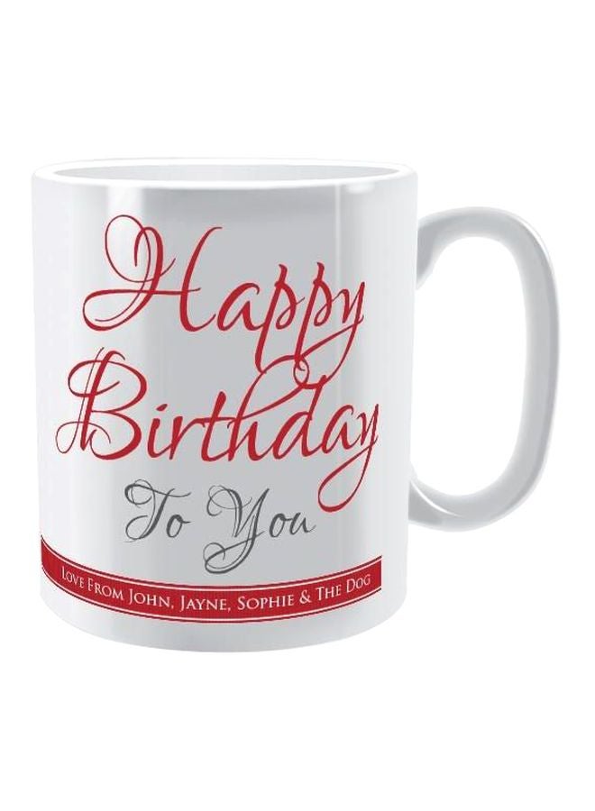 PH Happy Birthday To You Printed Mug White/Red 