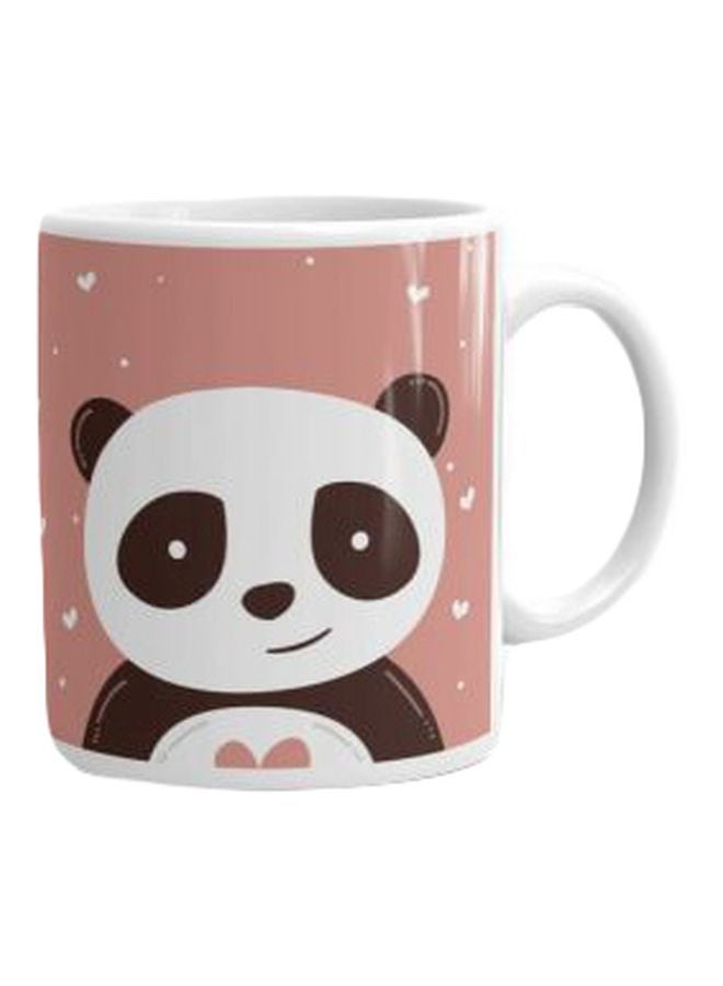 مج كوين مج من السيراميك بطبعة وردي/بني/أبيض