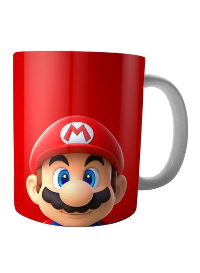 Fast Print Printed Ceramic Coffee Mug Red/Beige/White 350ml