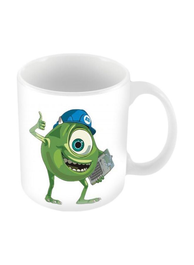 S&S Printed Ceramic Mug White/Green/Blue 