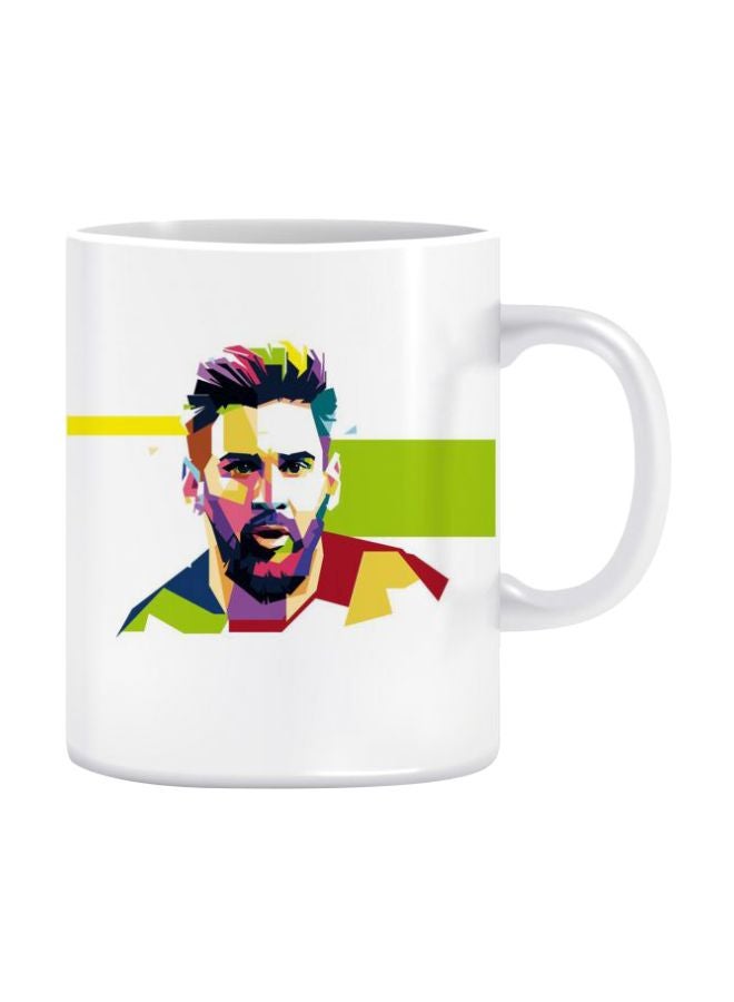 Lionel Messi Printed Coffee Mug White/Green/Pink Standard 