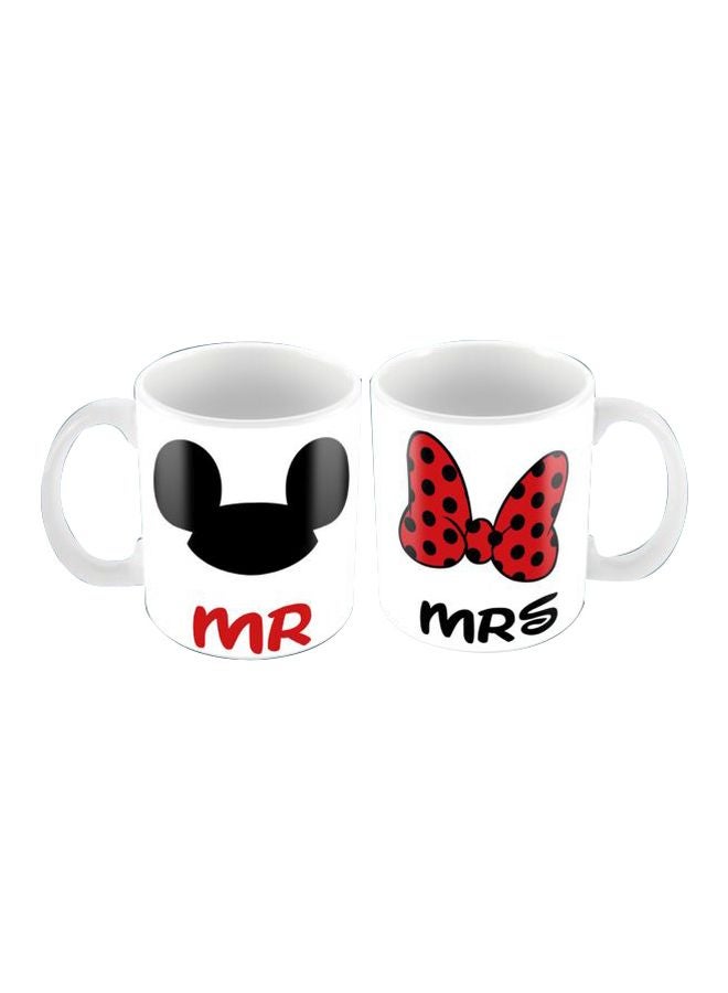 S&S Mr And Mrs Printed Coffee Mug White/Red/Black Standard 