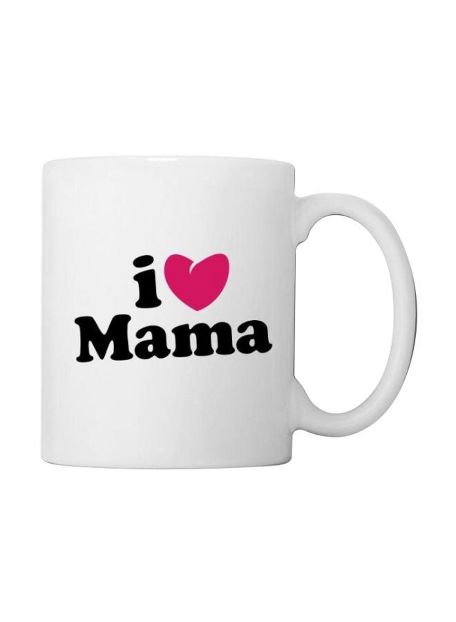 I Love Mama Printed Mug White/Black/Pink Standard