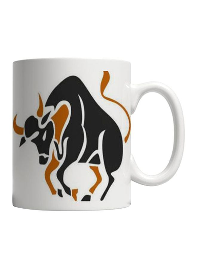 PH Taurus Printed Ceramic Mug White/Black/Brown 