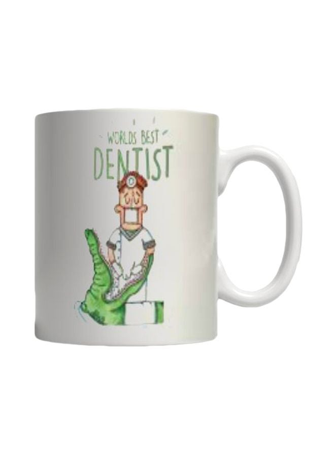 PH World's Best Dentist Printed Mug White/Green 