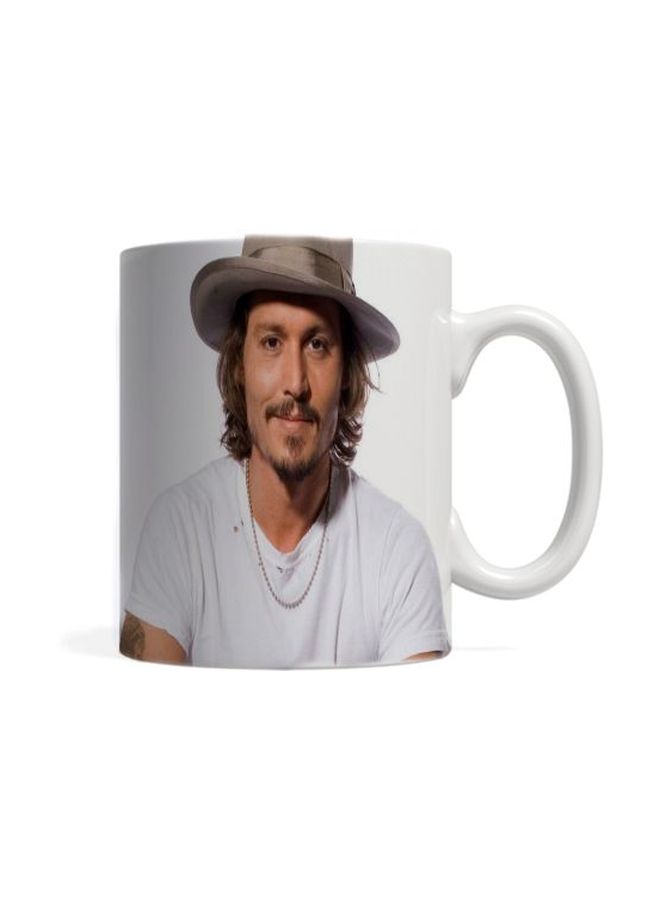 Printed Ceramic Mug White/Beige