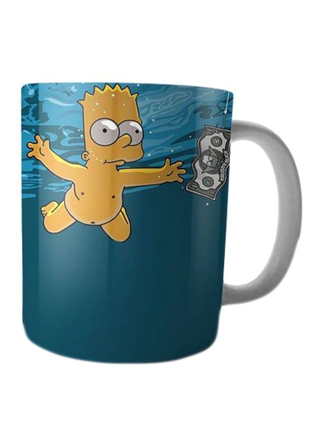 Fast Print Cartoon Printed Coffee Mug Blue/Orange/White