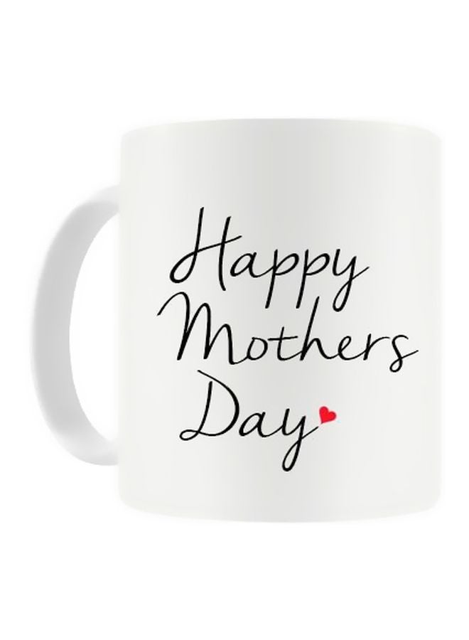 بي اتش مج من السيراميك بطبعة أبيض/أسود/أحمر