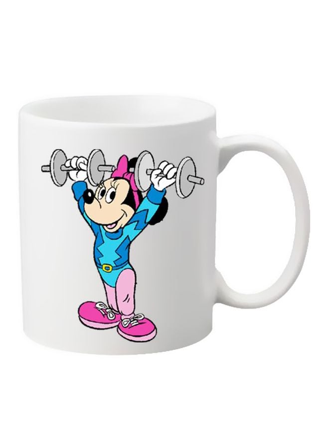 Printed Ceramic Mug White/Pink/Blue