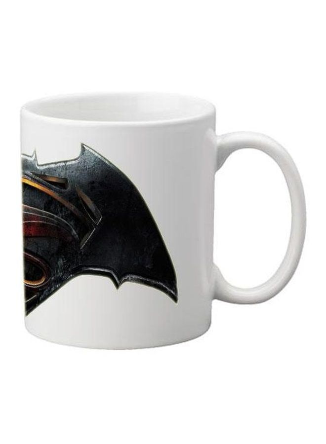 Batman And Superman Printed Mug White/Black/Gold - Image 2