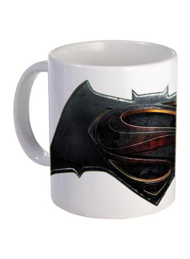 Batman And Superman Printed Mug White/Black/Gold - Image 3