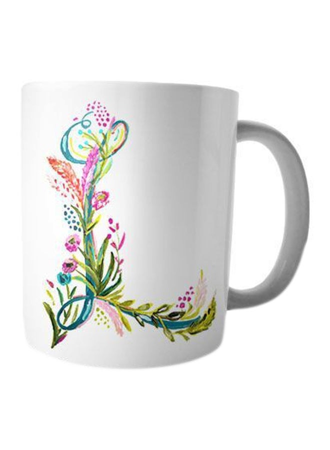 فاست برينت مج قهوة من السيراميك مزين بطبعة أبيض/أحمر/أخضر