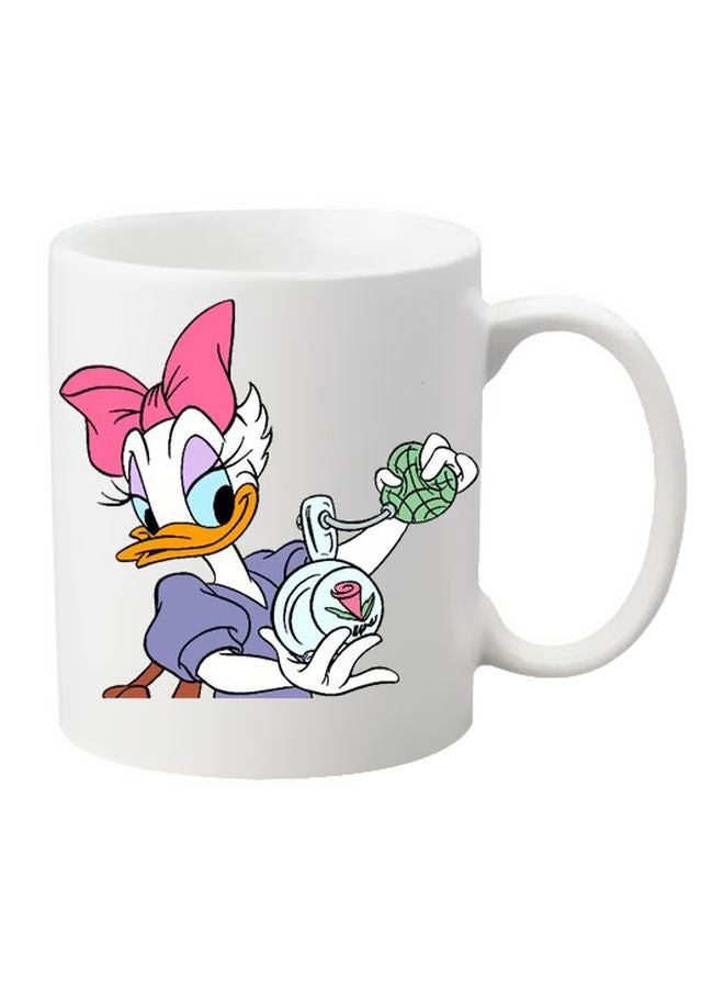 Printed Ceramic Mug White/Pink/Purple