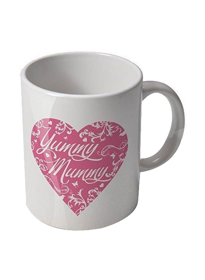 Yummy Mummy Printed Mug White/Pink