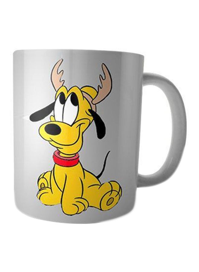 Fast Print Printed Ceramic Coffee Mug Grey/Yellow/Black 350ml 