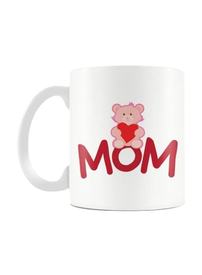 بي اتش مج بطبعة "Mom" أبيض/أحمر