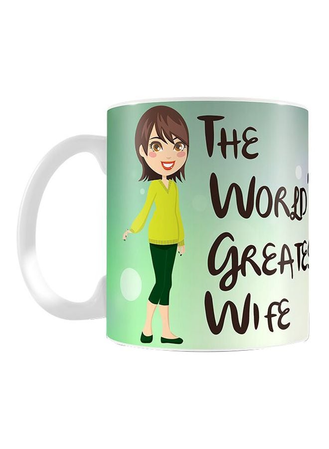 برينت هاوس مج من السيراميك بطبعة أخضر/ أصفر/ بني Standard - Image 1