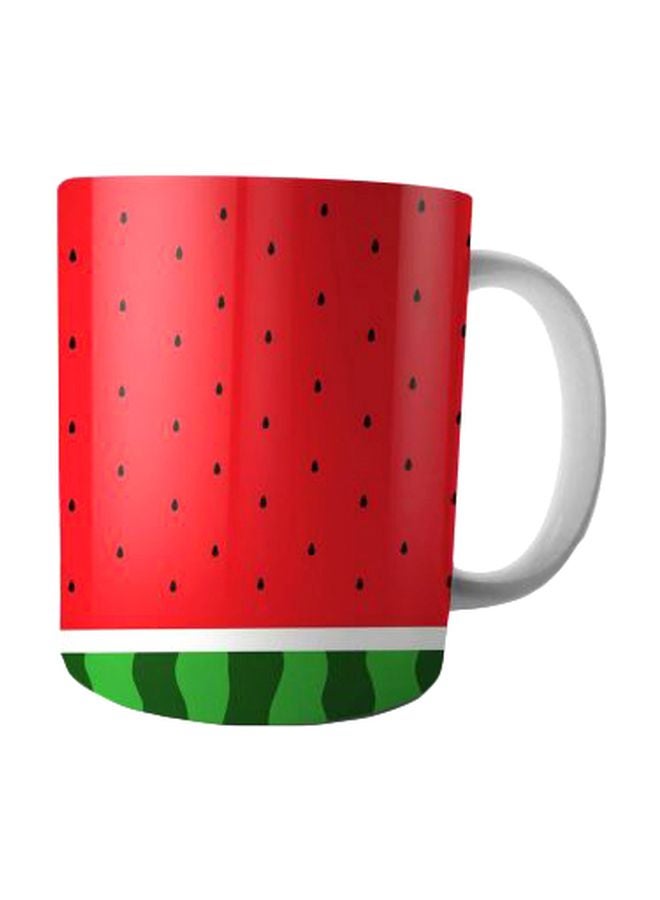Fast Print Printed Ceramic Coffee Mug Red/Green/White Standard