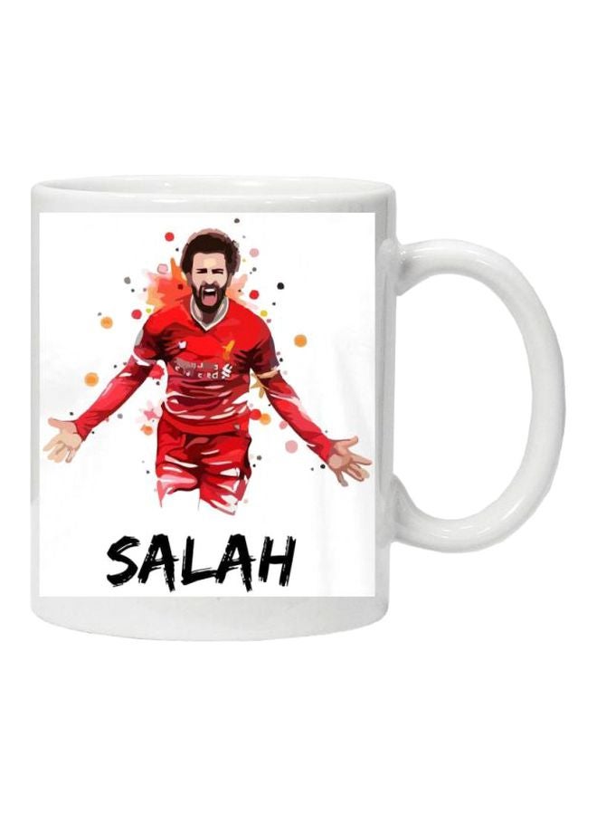 بابيون - مج مزين بطبعة "Salah" أحمر/ أبيض/ أسود - Image 1