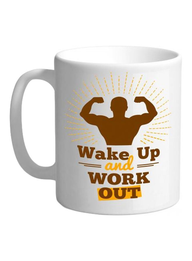 Printhouse Printed Ceramic Mug White/Brown/Yellow Standard