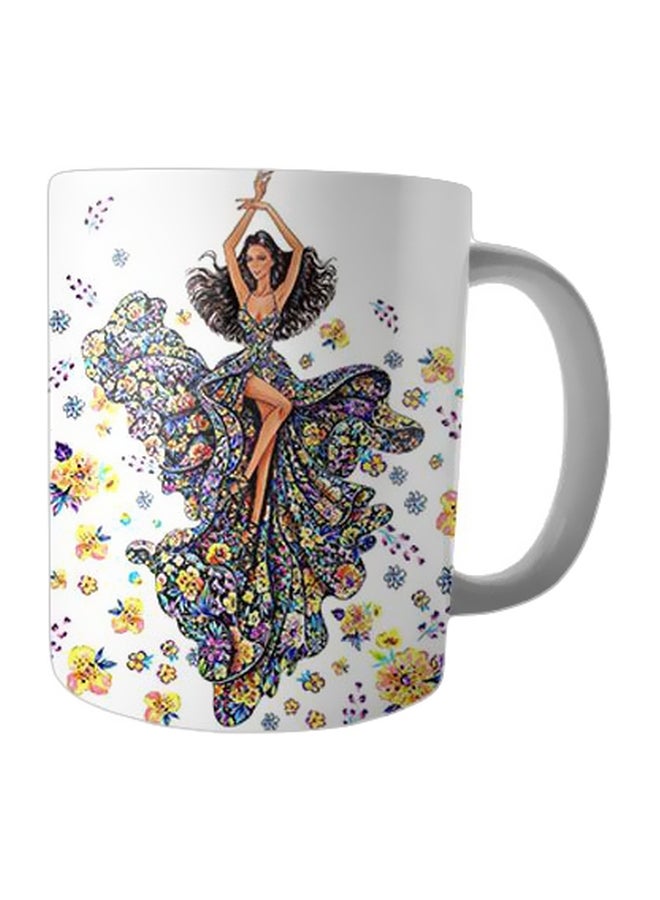 فاست برينت مج من السيراميك بطبعة أبيض/أزرق/أصفر