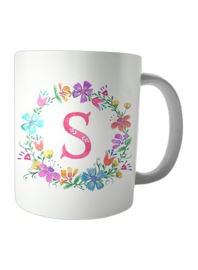 Fast Print Printed Ceramic Coffee Mug White/Pink/Purple 350ml