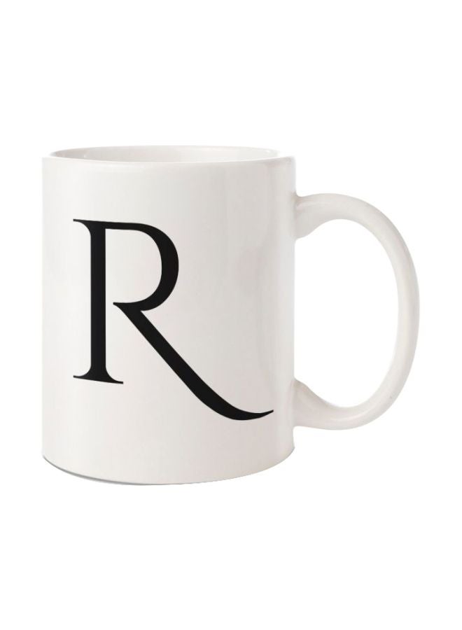 Hazel Printed Ceramic Mug White/Black 