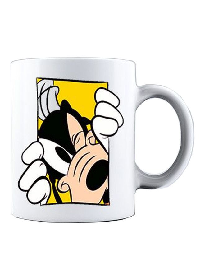 Attractive Design Printed Ceramic Coffee Mug White/Black/Yellow