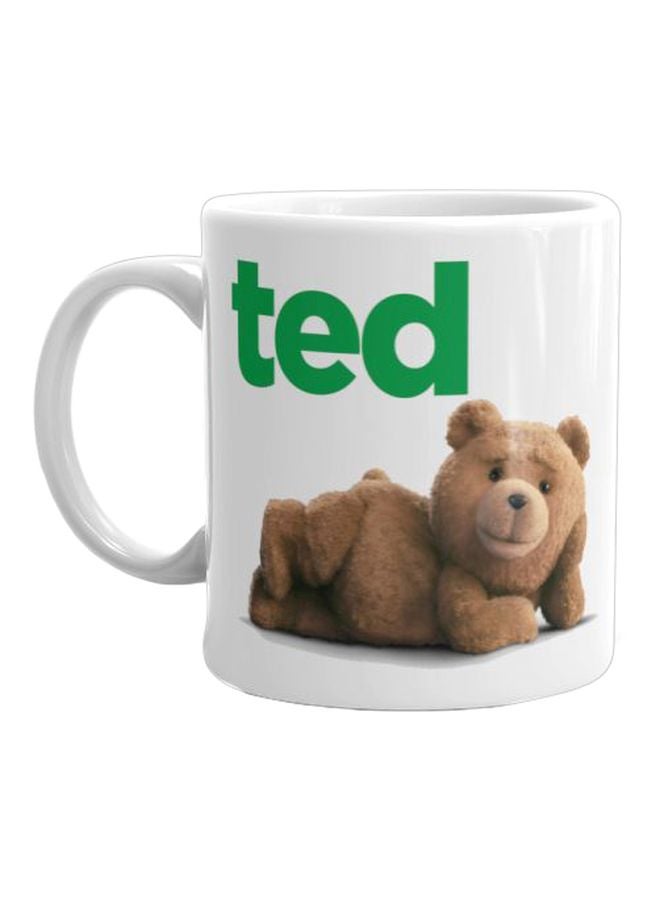 أوسلو مج سيراميك مزين بطبعة "Ted" أبيض/بني/أخضر - Image 1