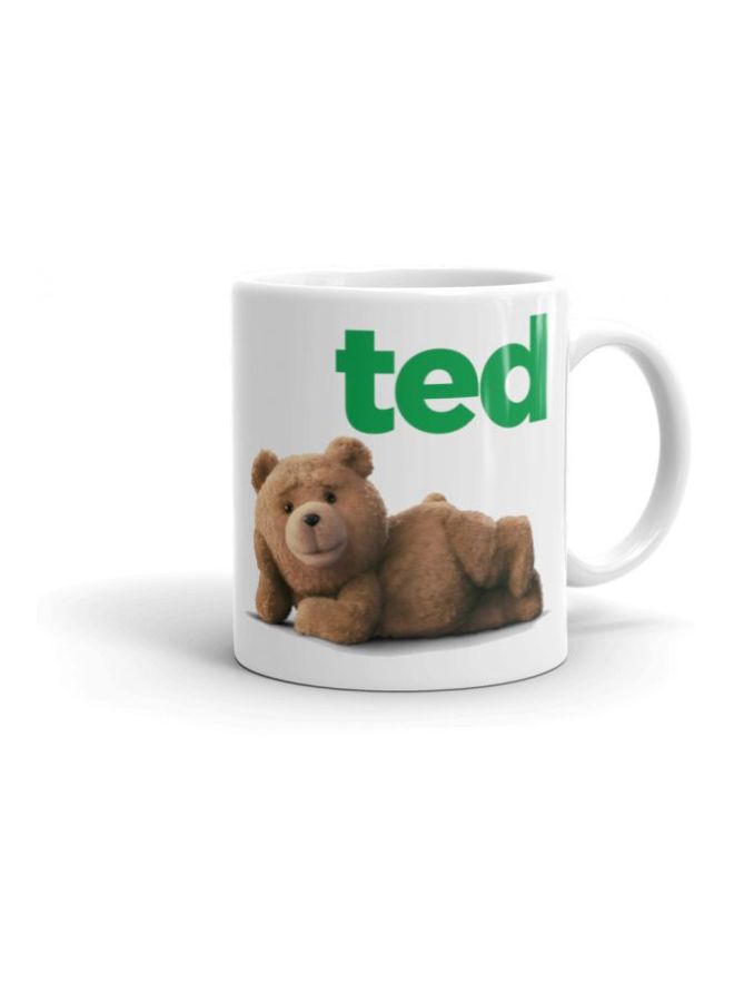 أوسلو مج سيراميك مزين بطبعة "Ted" أبيض/بني/أخضر - Image 2