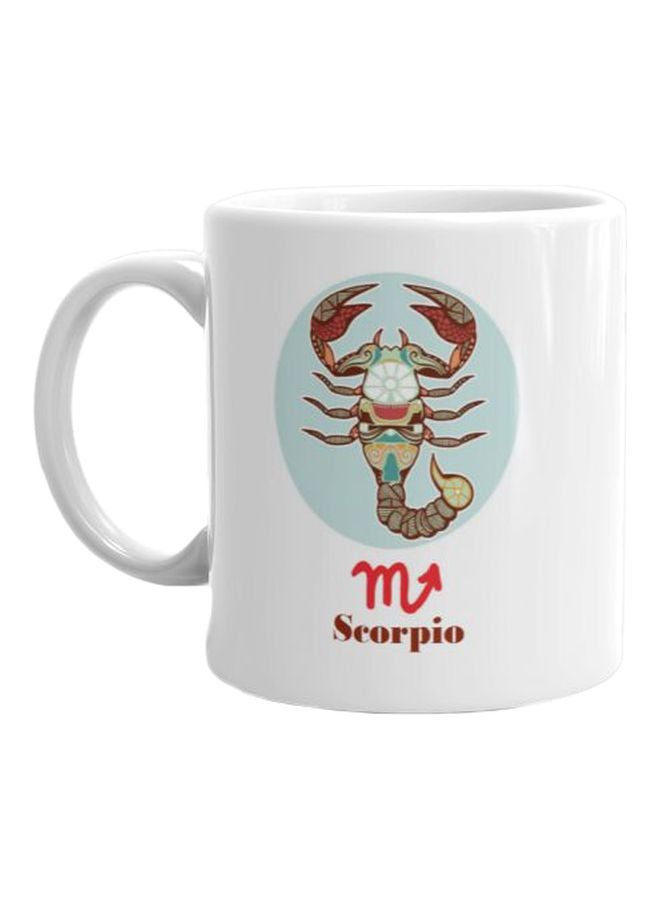 Scorpio Printed Mug White/Brown/Blue - Image 1