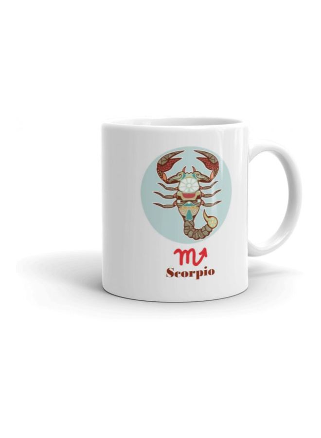 Scorpio Printed Mug White/Brown/Blue - Image 2