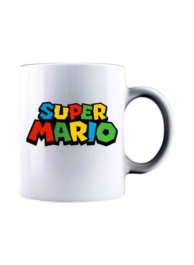 Creative Cut Super Mario Printed Ceramic Mug White/Green/Yellow Standard 