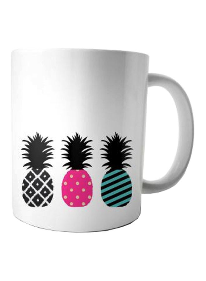 فاست برينت مج قهوة من السيراميك مزين بطبعة أبيض / أسود / أزرق