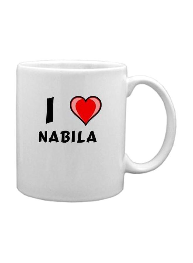 I Love Nabila Printed Mug White/Black/Red