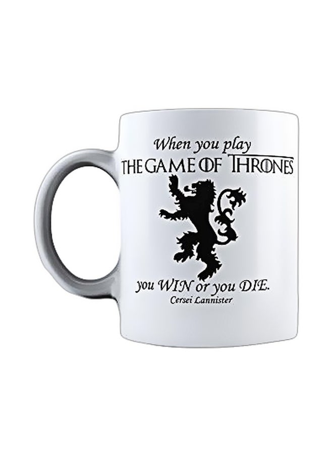 قدح مطبوع عليه صورة لمسلسل Game of Thrones أبيض/ أسود