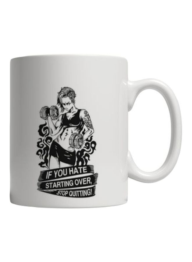 Printed Ceramic Mug White/Black