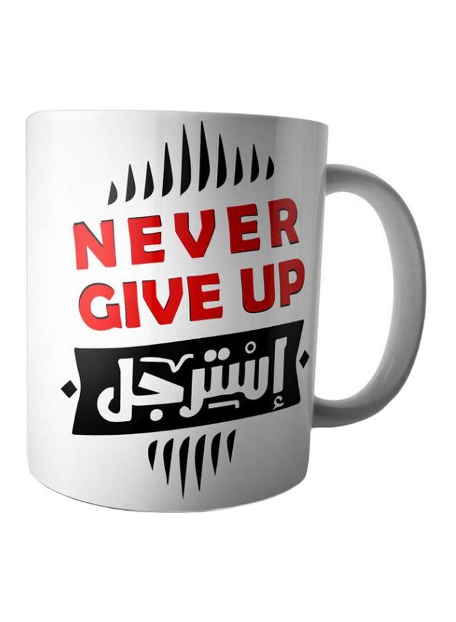 ويب أفندي مج قهوة من السيراميك مزين بطبعة أبيض/أحمر/أسود Standard