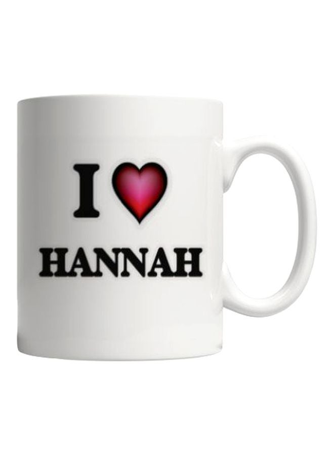 PH I Love Hannah Printed Mug White/Black/Pink 