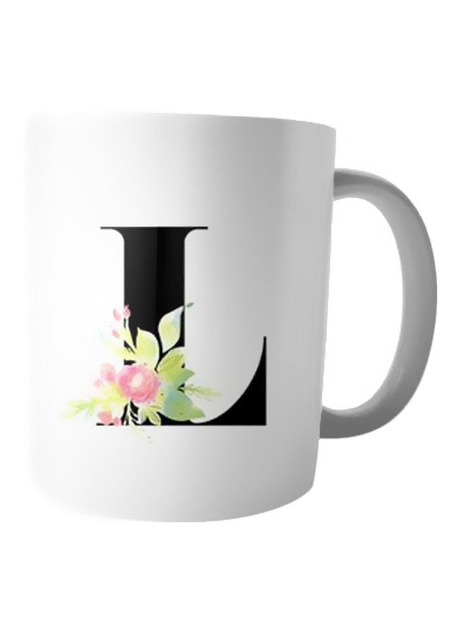 فاست برينت مج قهوة من السيراميك مزين بطبعة أبيض/أسود/أخضر