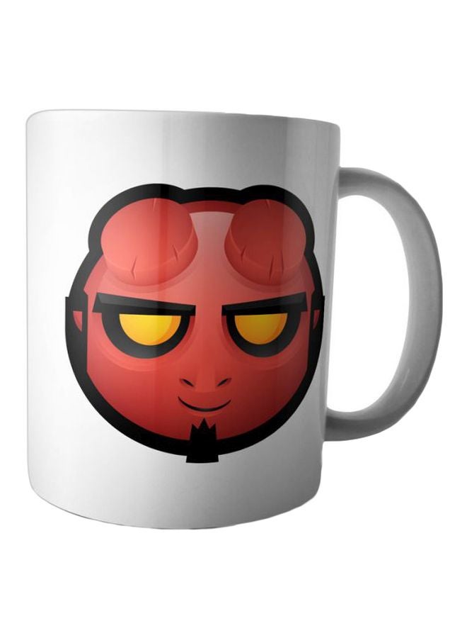 ويب أفندي مج من السيراميك بطبعة أبيض/أحمر/أسود