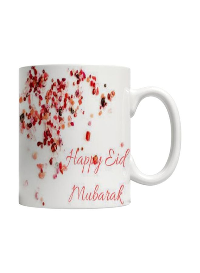 PH Eid Mubarak Printed Coffee Mug White/Red Standard 