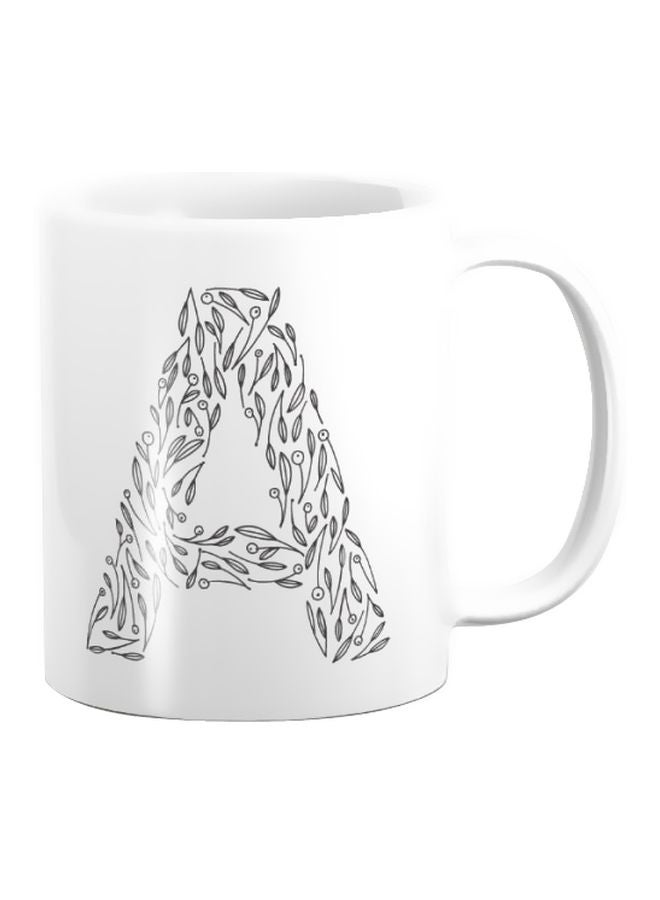 PH A Letter Printed Mug White/Black 